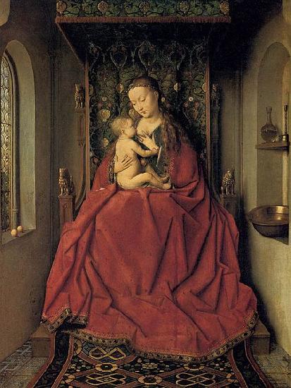 Jan Van Eyck Suckling Madonna Enthroned oil painting picture